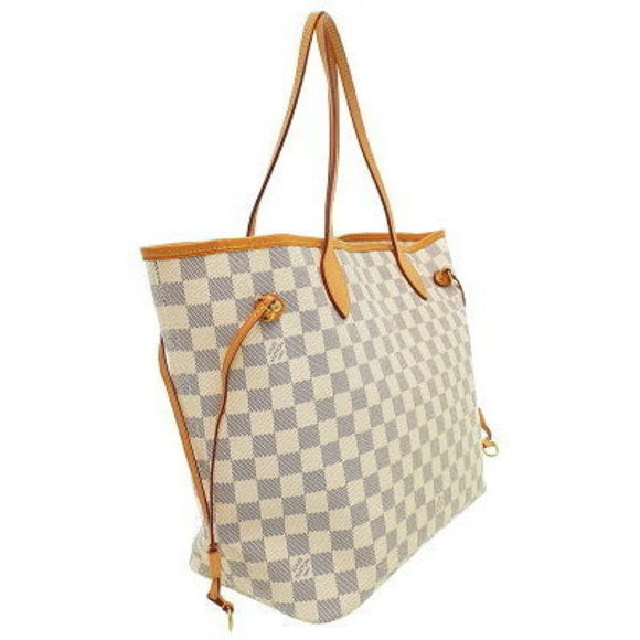 Louis Vuitton Damier Azur White Neverfull Tote Bag - Picture 2 of 8
